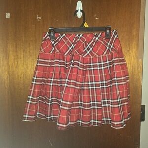Red Plaid Women's Skirt
